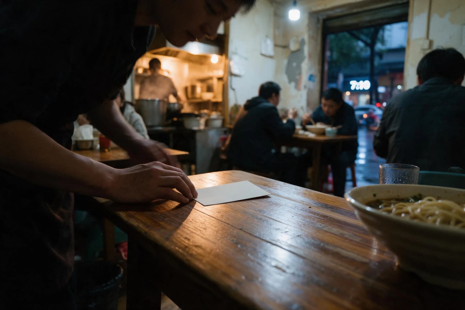Traveler with a severe food allergy asking a Chengdu restaurant server to check ingredients in China