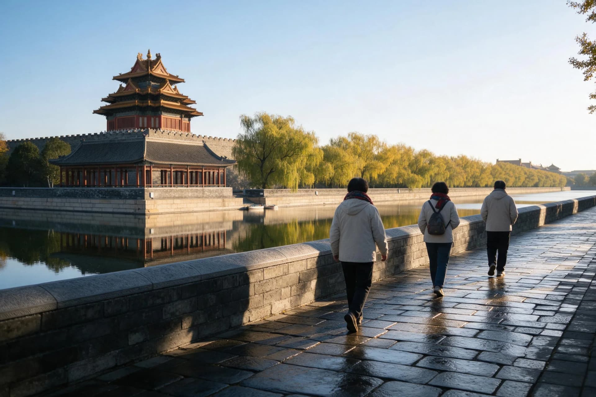 Forbidden City moat and corner tower on a clear late-October morning in Beijing, China's best month to travel