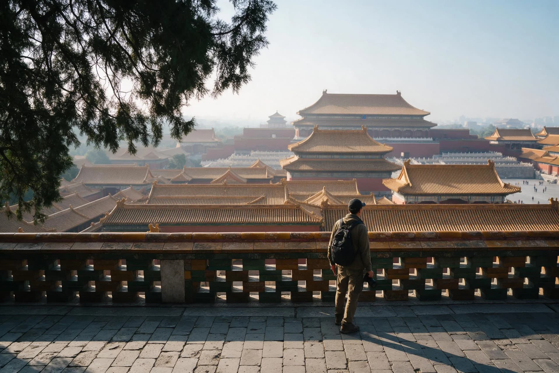 Sunrise over the Forbidden City rooftops from Jingshan Park, one of Beijing’s best photography spots