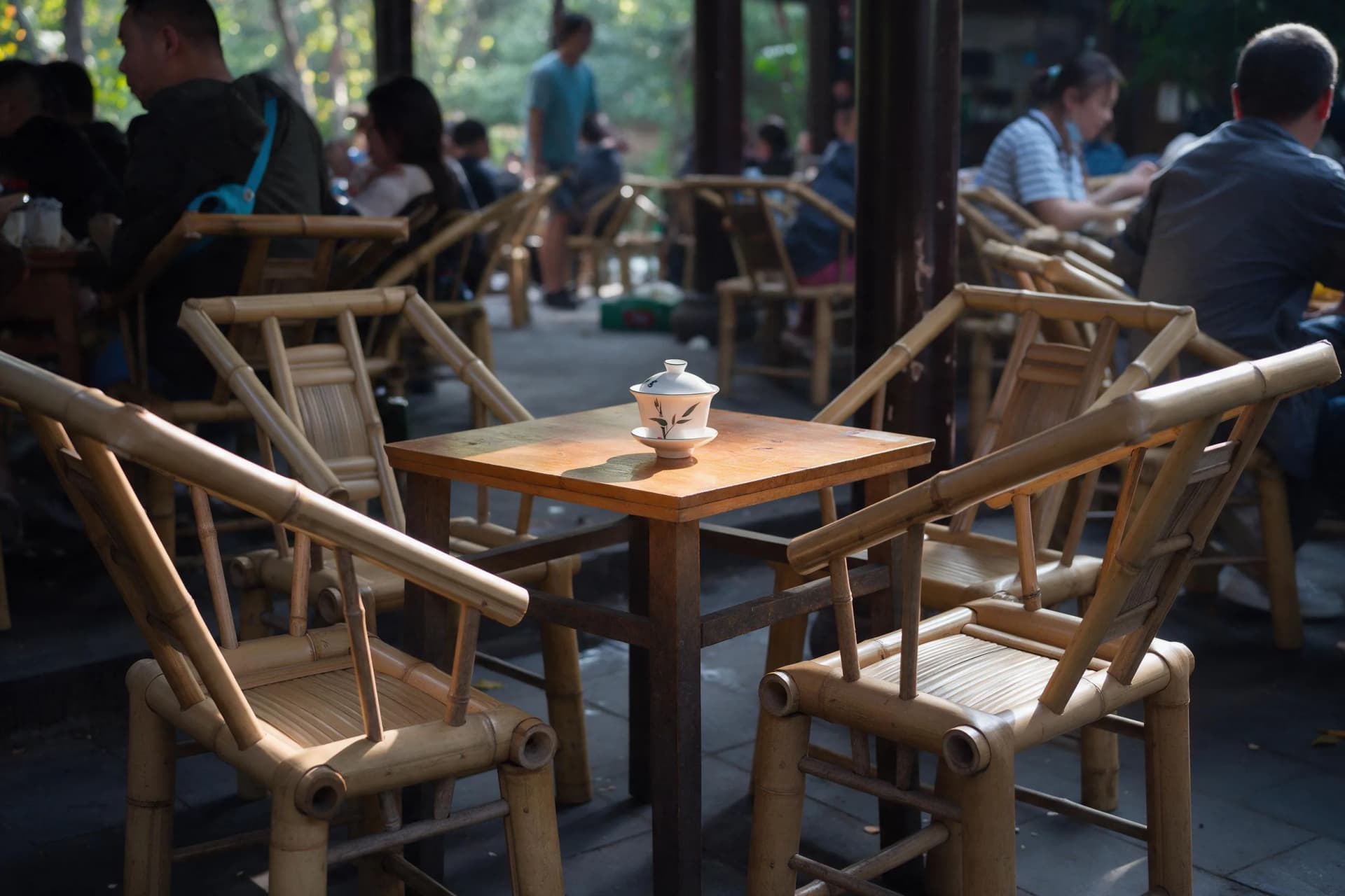 Singapore travelers planning a China journey, original documentary travel photograph