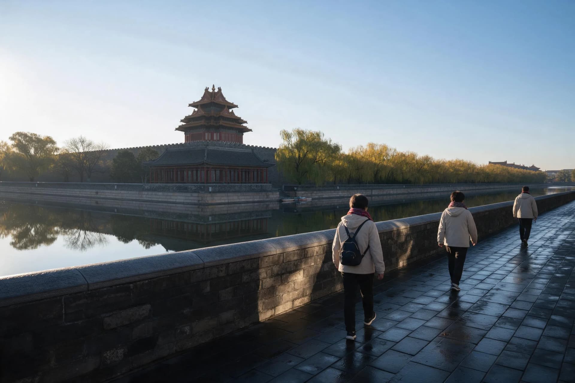 Forbidden City moat and corner tower on a clear late-October morning in Beijing, China's best month to travel